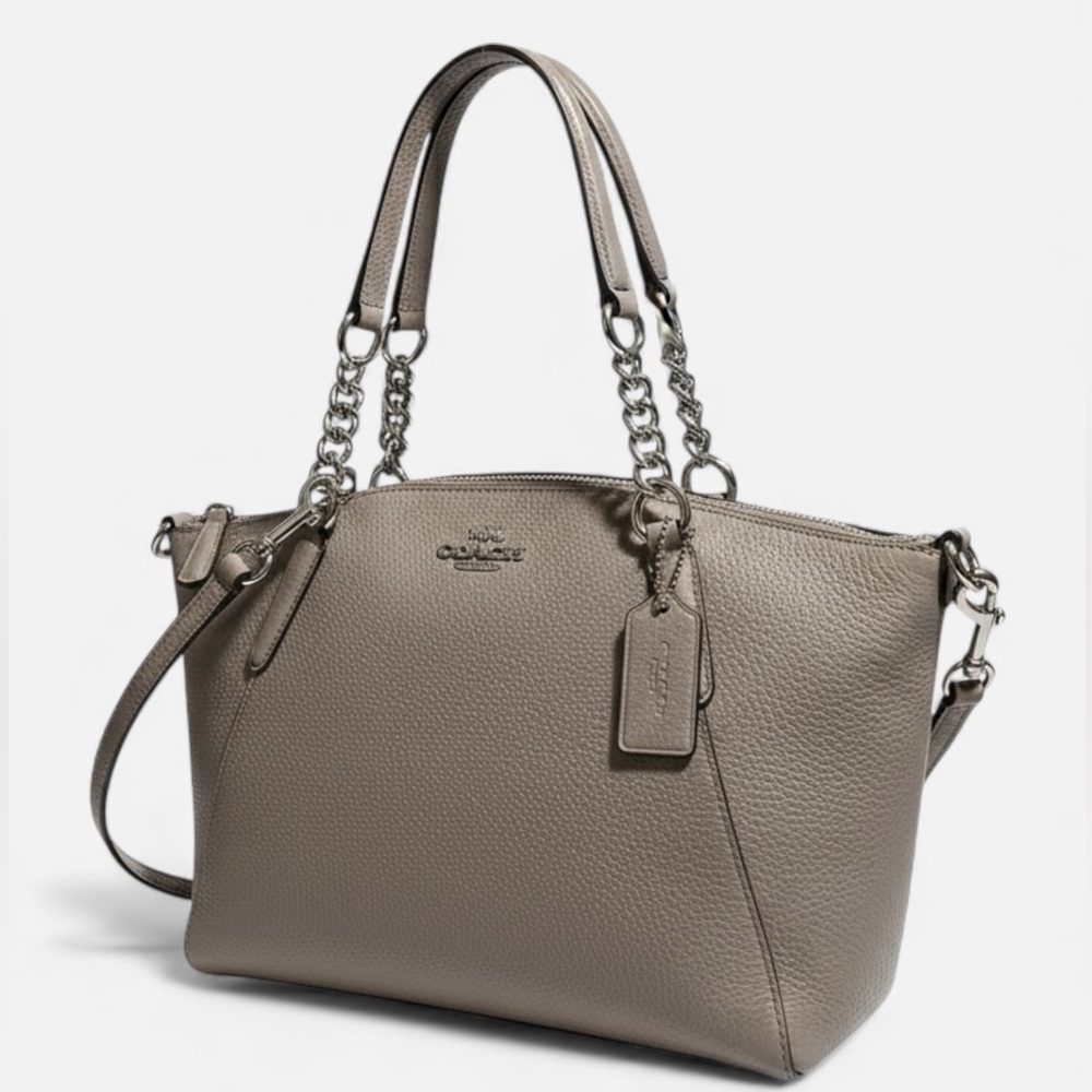 Coach Taupe Leather Tote Bag